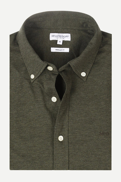 McGregor Regular Fit Stretch Pique Shirt Dark Olive