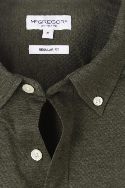 McGregor Regular Fit Stretch Pique Shirt Dark Olive