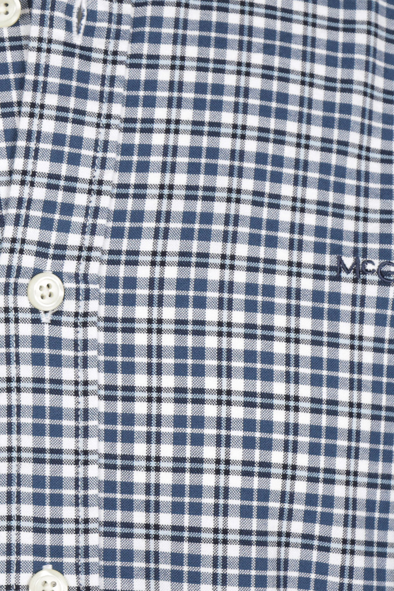 McGregor Regular Fit Stretch Oxford Check Shirt Navy