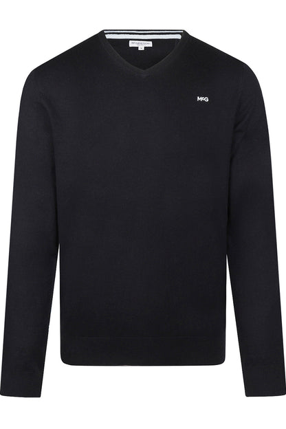 McGregor Regular Fit Cotton-Cashmere V-Neck Sweater Navy