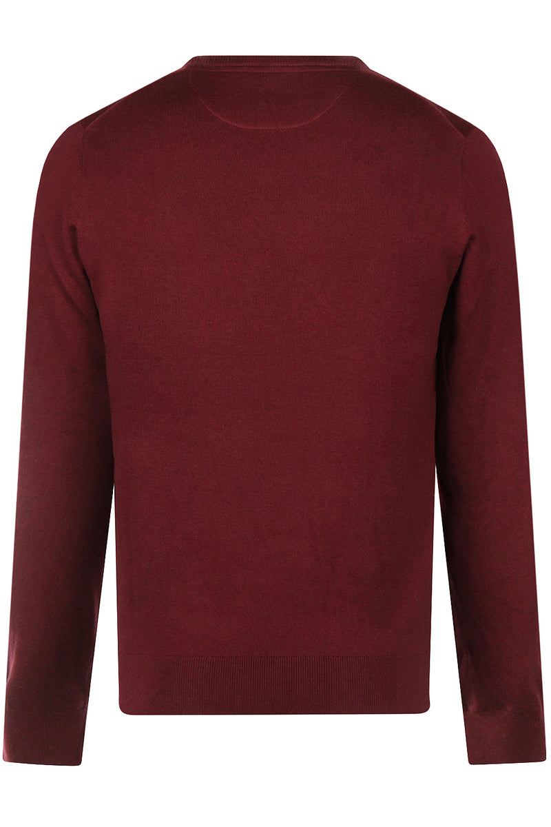 McGregor Regular Fit Cotton-Cashmere V-Neck Sweater Burgundy
