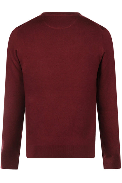 McGregor Regular Fit Cotton-Cashmere V-Neck Sweater Burgundy