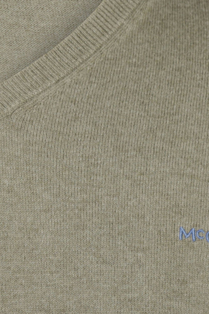 McGregor Regular Fit Cotton-Cashmere V-Neck Sweater Light Olive