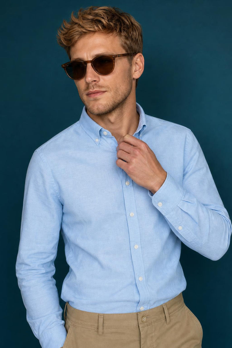 McGregor Regular Fit Oxford Stretch Shirt Light Blue