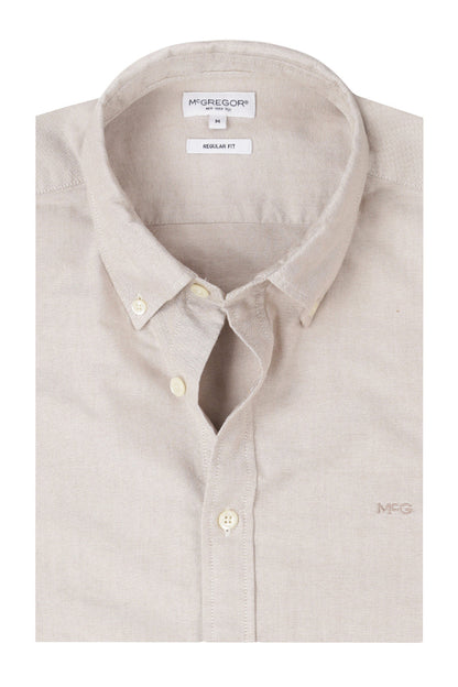 McGregor Regular Fit Oxford Stretch Shirt Sand