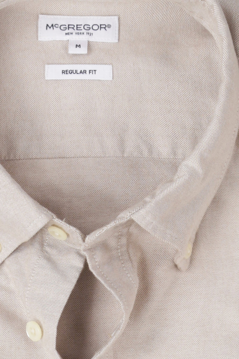 McGregor Regular Fit Oxford Stretch Shirt Sand