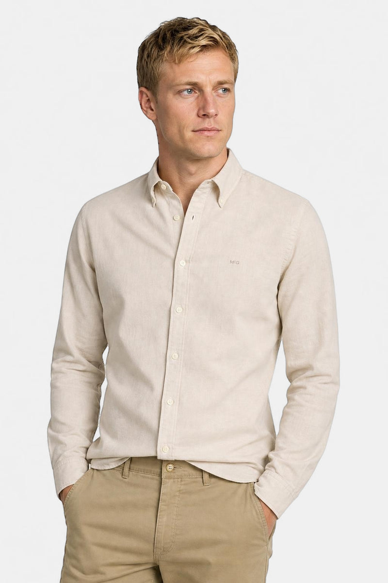 McGregor Regular Fit Oxford Stretch Shirt Sand
