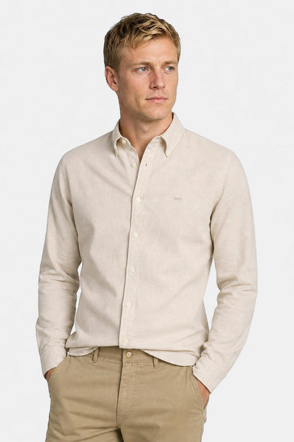 McGregor Regular Fit Oxford Stretch Shirt Sand