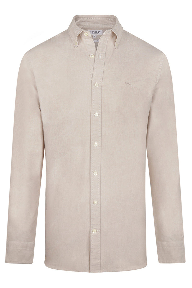 McGregor Regular Fit Oxford Stretch Shirt Sand