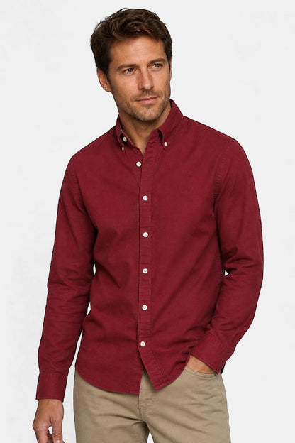 McGregor Regular Fit Oxford Stretch Shirt Burgundy