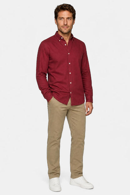 McGregor Regular Fit Oxford Stretch Shirt Burgundy