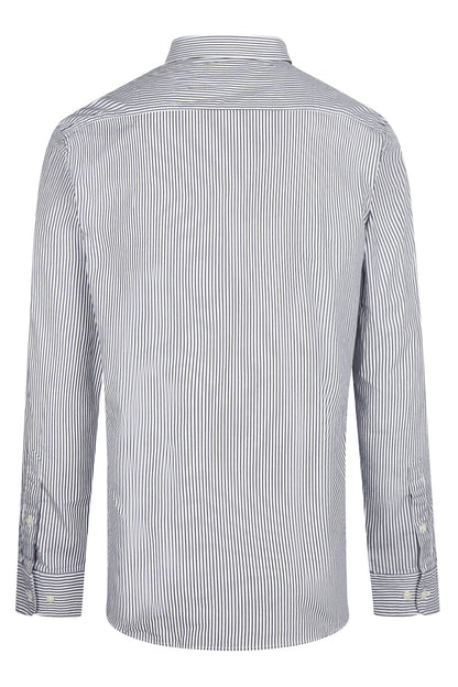 McGregor Regular Fit Peached Poplin Stripe Shirt Navy