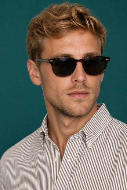 McGregor Regular Fit Peached Poplin Stripe Shirt Chocolate Brown
