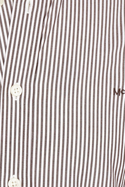 McGregor Regular Fit Peached Poplin Stripe Shirt Chocolate Brown