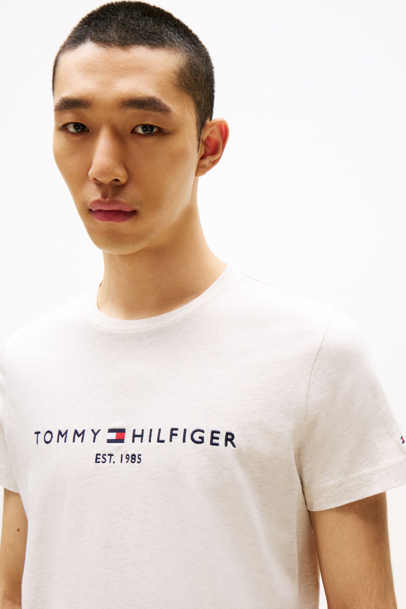 Tommy Hilfiger 11797 Slim Fit Logo T-Shirt Heathered Oatmilk