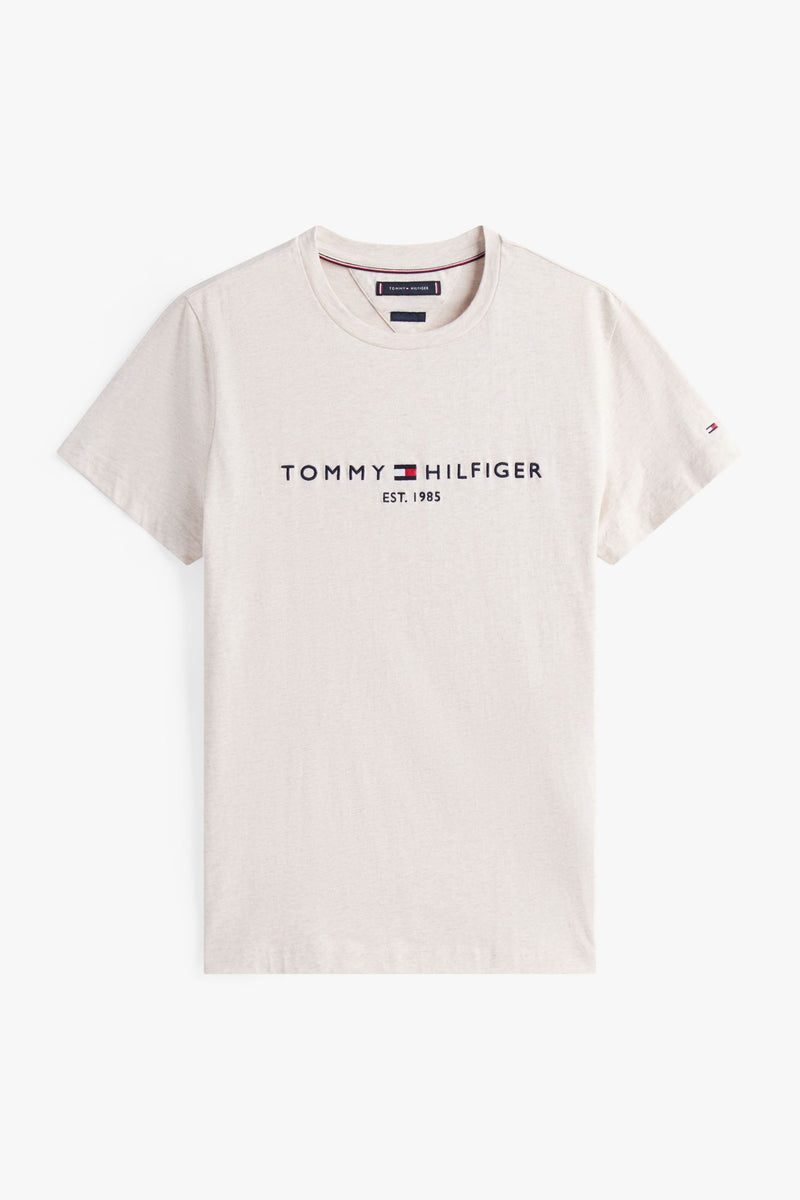 Tommy Hilfiger 11797 Slim Fit Logo T-Shirt Heathered Oatmilk