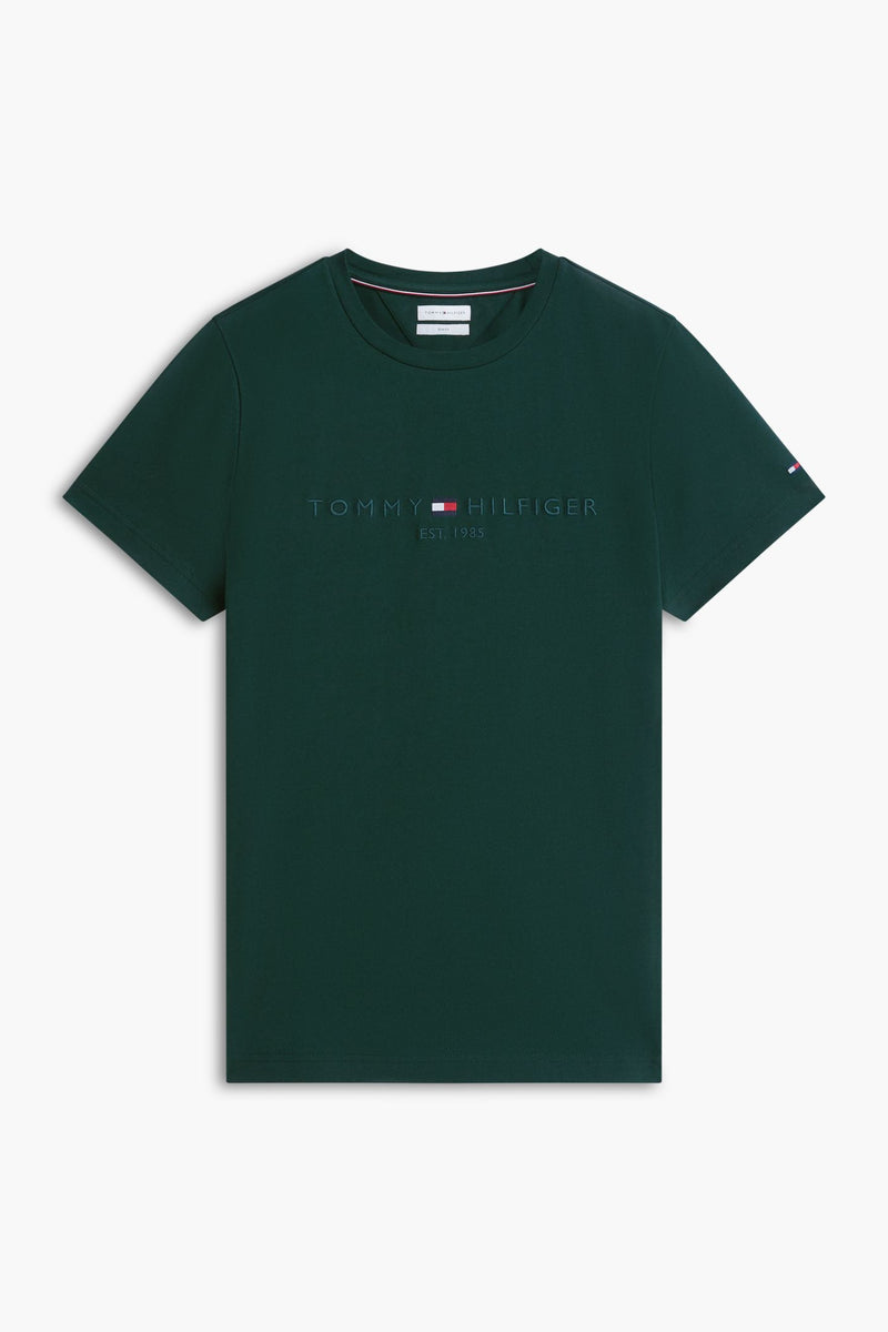 Tommy Hilfiger 11797 Slim Fit Logo T-Shirt Nocturnal Green