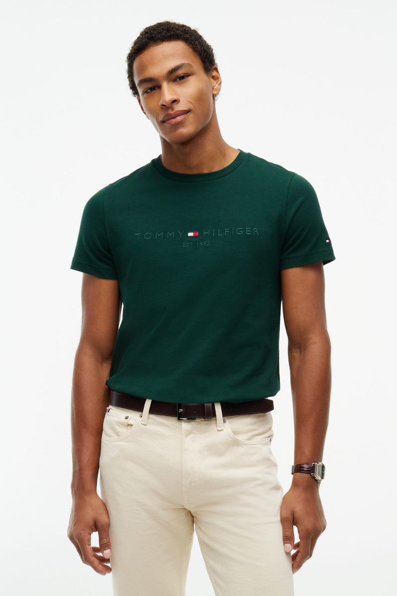 Tommy Hilfiger 11797 Slim Fit Logo T-Shirt Nocturnal Green