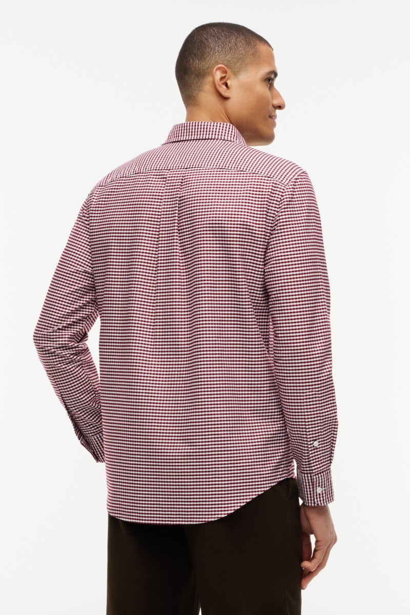 Tommy Hilfiger 36395 Regular Fit Heritage Gingham Oxford Shirt Burgundy Check