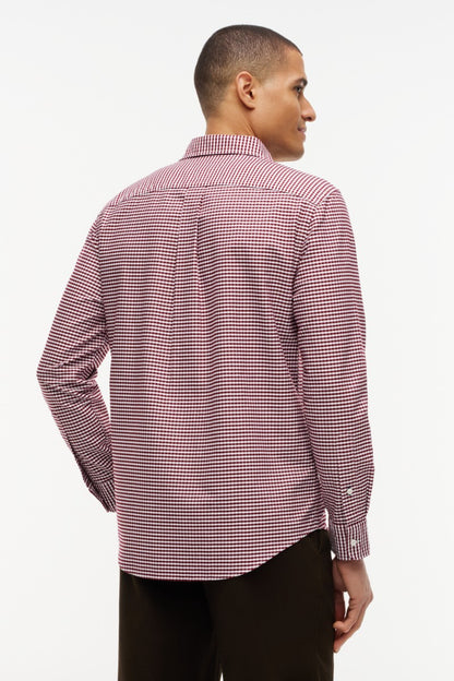 Tommy Hilfiger 36395 Regular Fit Heritage Gingham Oxford Shirt Burgundy Check
