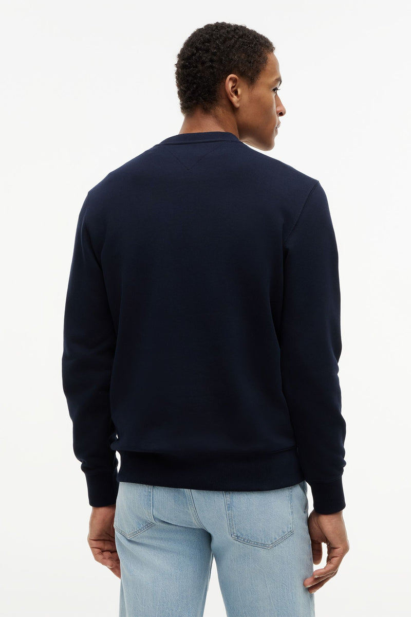 Tommy Hilfiger 37237 Regular Fit Essential Terry Crew Neck Sweatshirt Navy Blue
