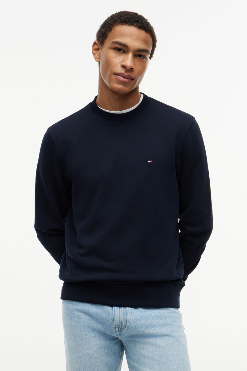Tommy Hilfiger 37237 Regular Fit Essential Terry Crew Neck Sweatshirt Navy Blue