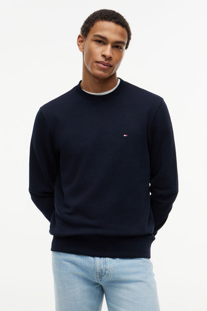 Tommy Hilfiger 37237 Regular Fit Essential Terry Crew Neck Sweatshirt Navy Blue
