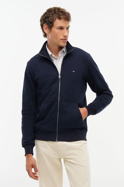 Tommy Hilfiger 38084 Essential Terry Zip Through Sweatshirt Navy Blue