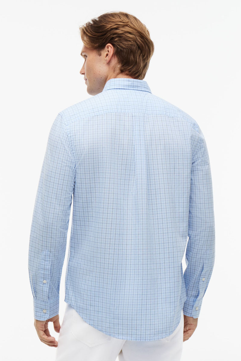 Tommy Hilfiger 41400 Regular Fit Flex Tattersall Poplin Shirt Sweet Blue