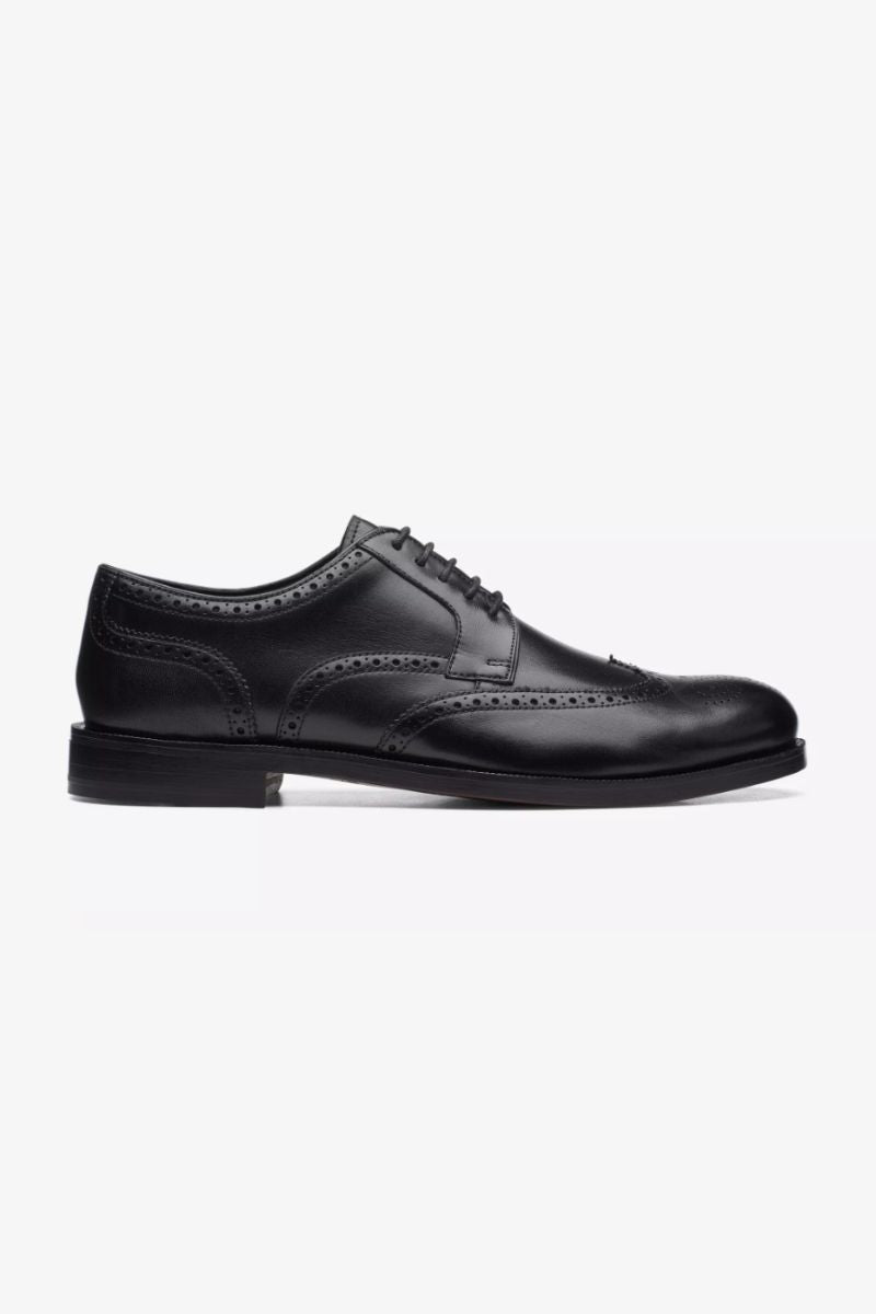Clarks Craftdean Wing Shoe Black Leather (Size 7)