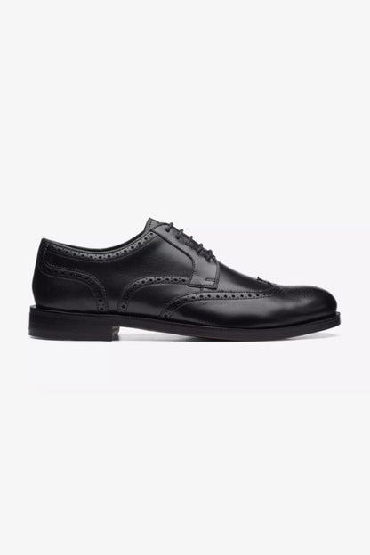 Clarks Craftdean Wing Shoe Black Leather (Size 7)