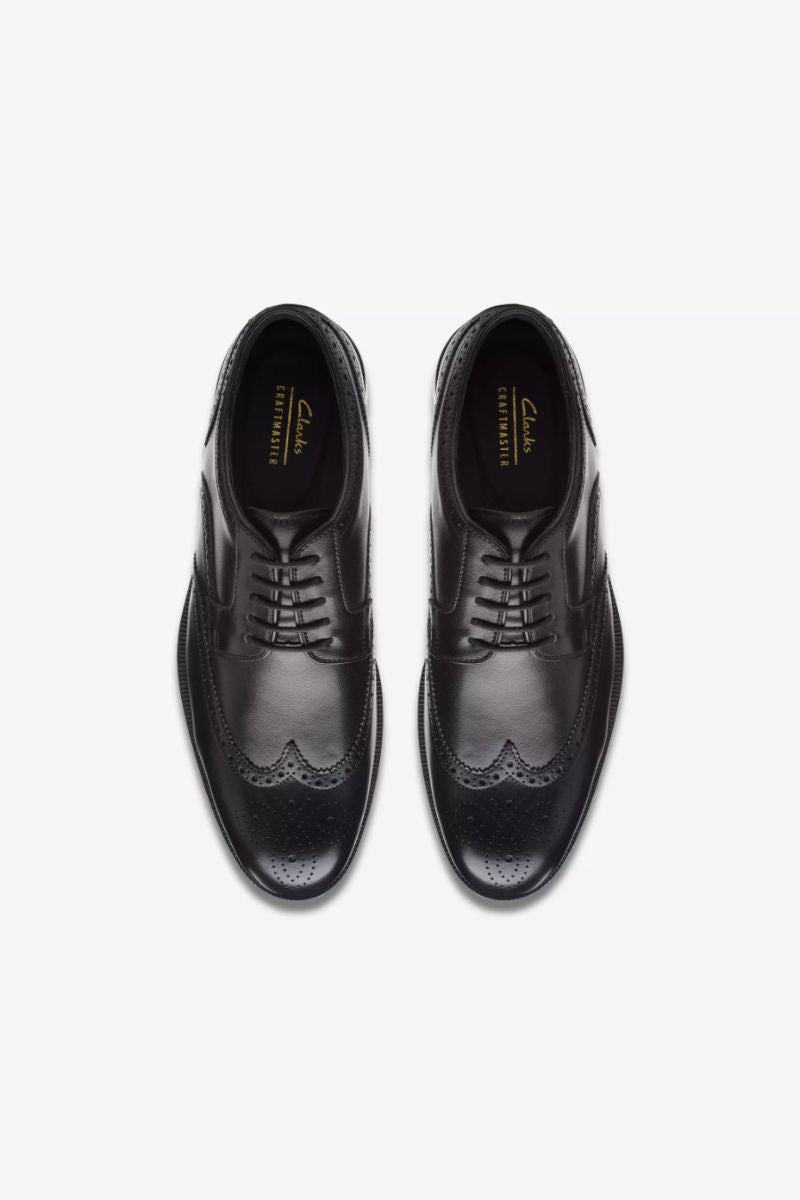 Clarks Craftdean Wing Shoe Black Leather (Size 7)