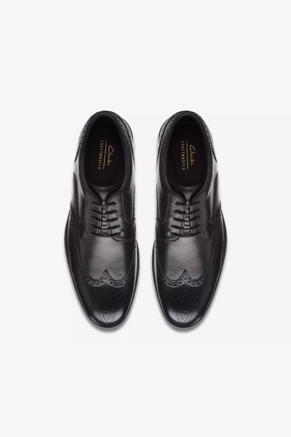 Clarks Craftdean Wing Shoe Black Leather (Size 7)