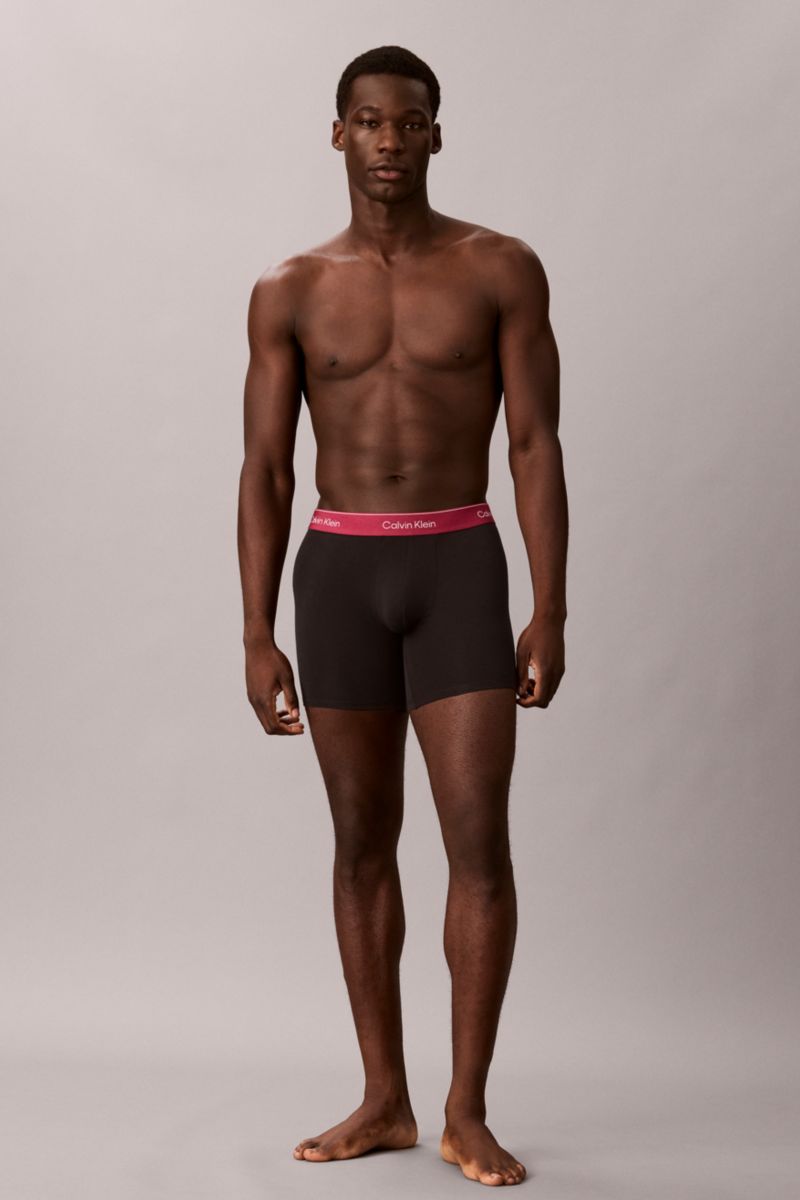 Calvin Klein 43944 Cotton Stretch Boxer Brief 3 Pack Black