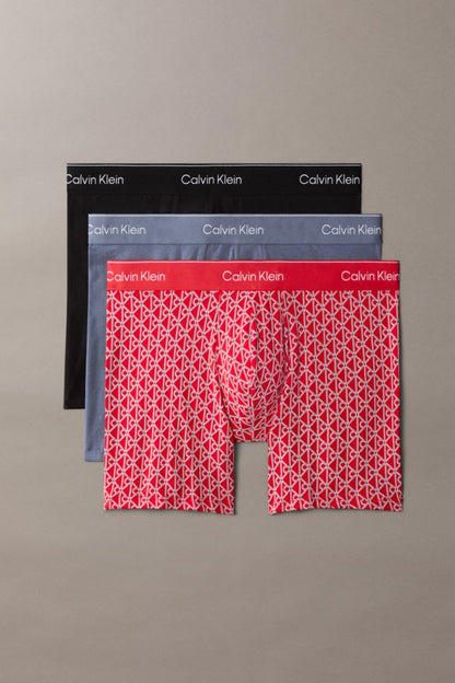 Calvin Klein 4567 Boxer Brief 3 Pack Black, Grey and Red Print