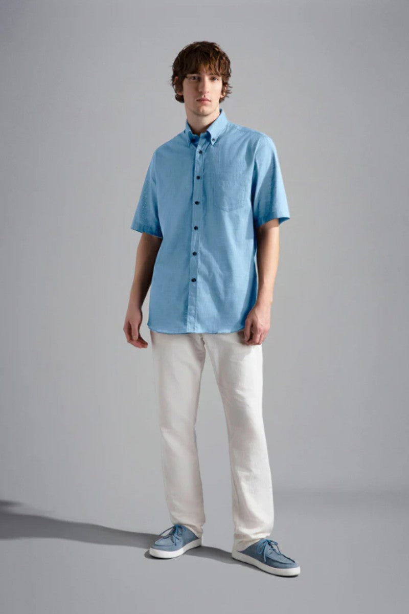 Paul &amp; Shark Cotton Short Sleeve Shirt Blue
