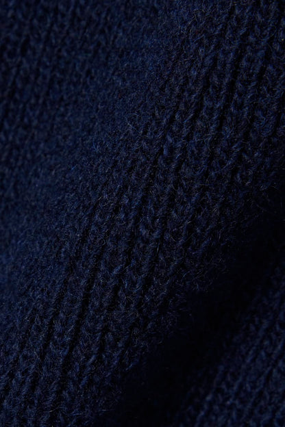 Lacoste RB5385 Ribbed Wool Beanie and Scarf Gift Set Navy Blue