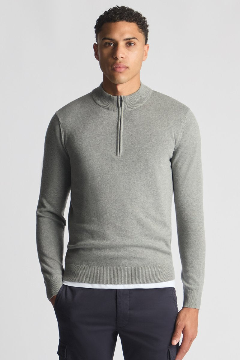 Remus Uomo 58601 Half Zip Knit Grey