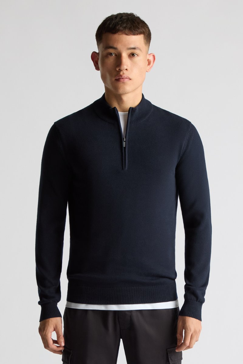 Remus Uomo 58601 Half Zip Knit Navy