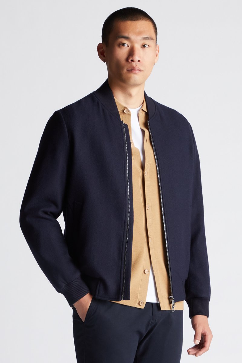 Remus Uomo Flannel Bomber Navy