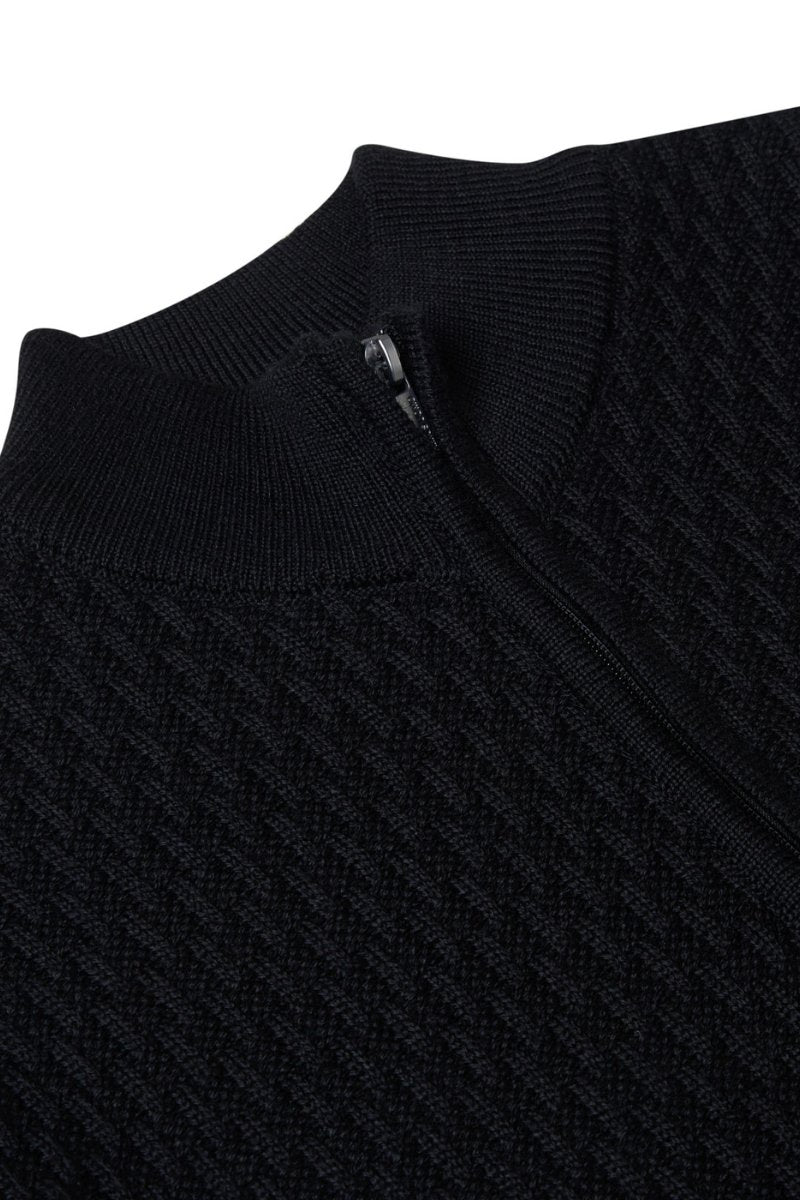 Remus Uomo 58685 Half Zip Knit Black