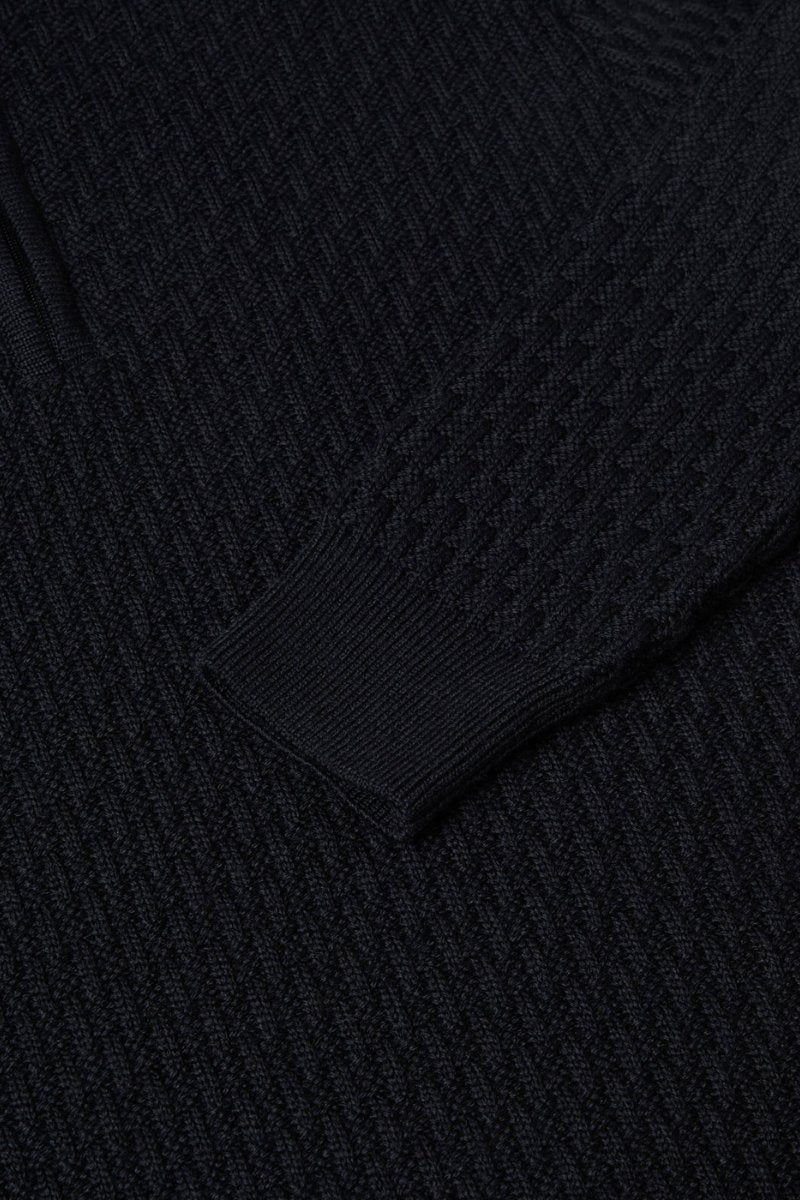 Remus Uomo 58685 Half Zip Knit Black