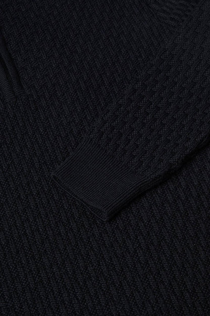 Remus Uomo 58685 Half Zip Knit Black