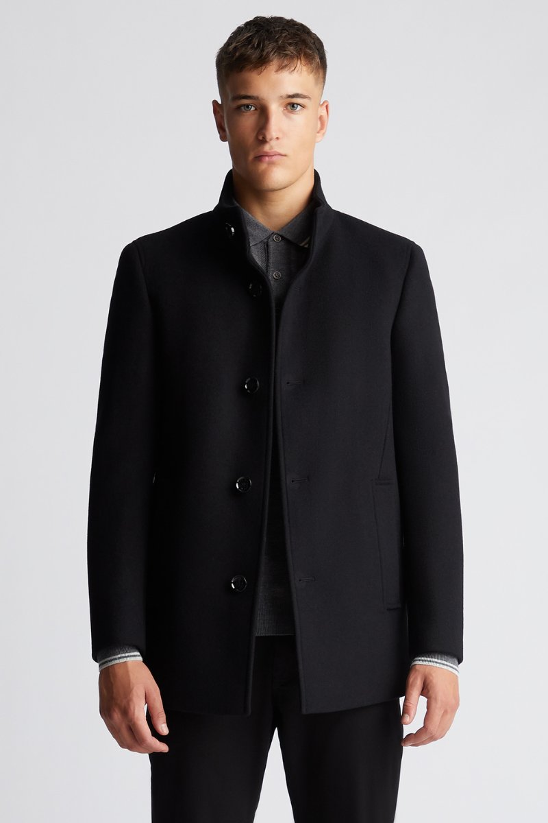 Remus Uomo Jonah Overcoat Black