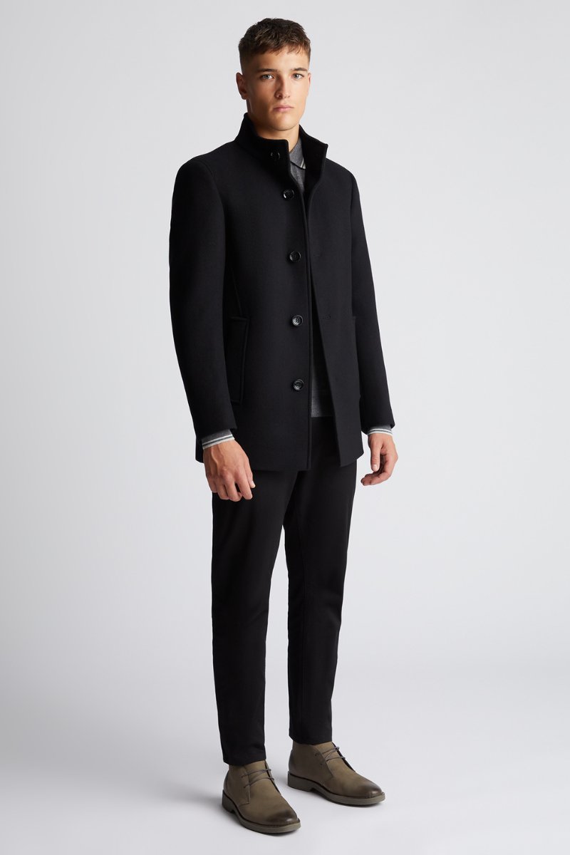 Remus Uomo Jonah Overcoat Black