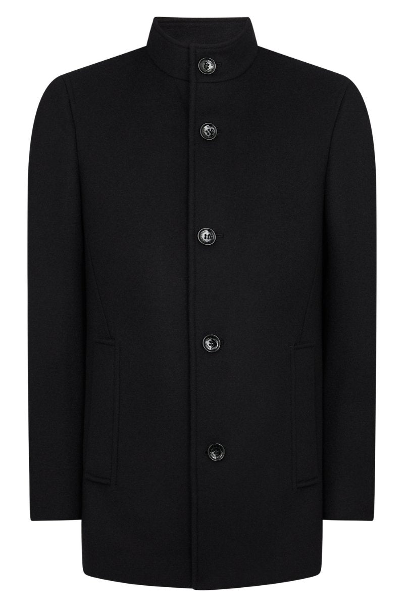 Remus Uomo Jonah Overcoat Black