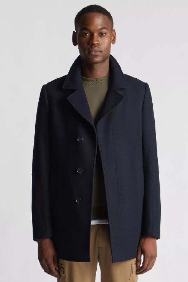 Remus Uomo Lochlan Overcoat Navy