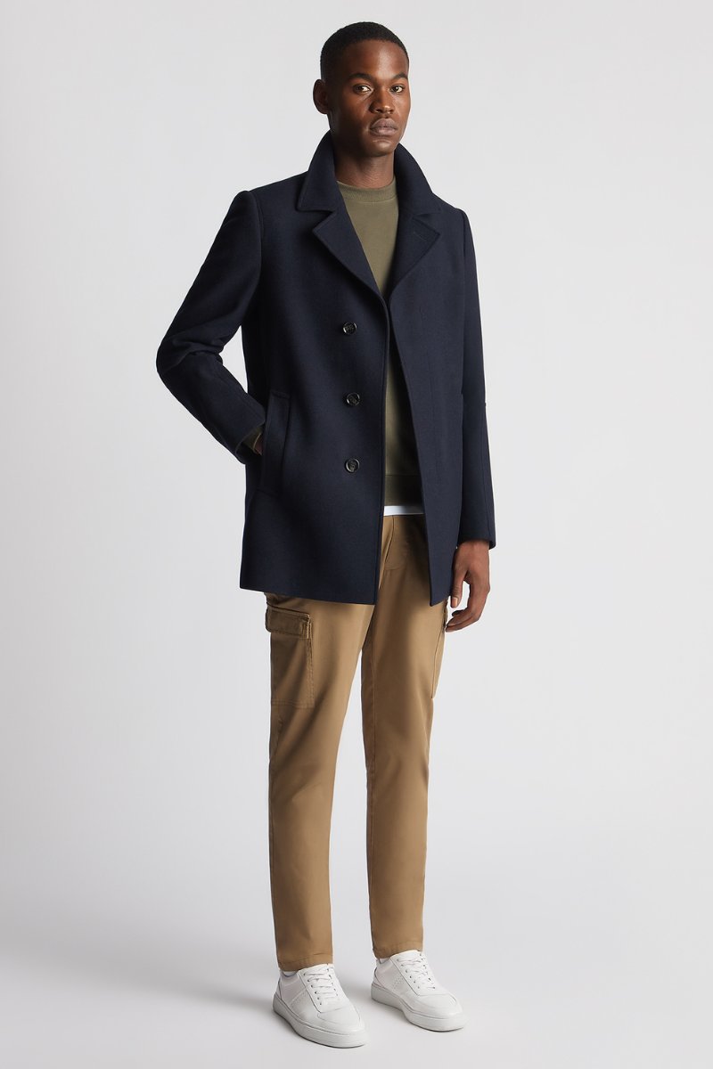 Remus Uomo Lochlan Overcoat Navy