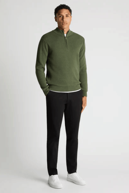 Remus 58666 Green Half Zip Knit Jumper