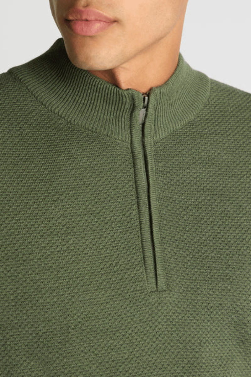 Remus 58666 Green Half Zip Knit Jumper